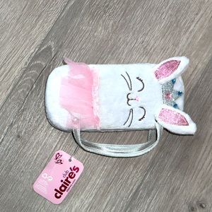 NWT White Ballerina Bunny Eyeglass Hard Shell Case from Claire’s